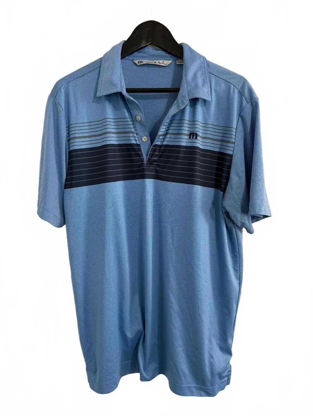 TravisMathew Blue Polo Shirt Men's Size Large